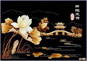 麥秸畫 曲院風荷圖片,麥秸畫 曲院風荷高清圖片 中原禾馨麥秸畫藝術廠,